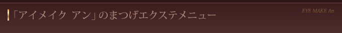 「アイメイク　アン」のまつげエクステメニュー